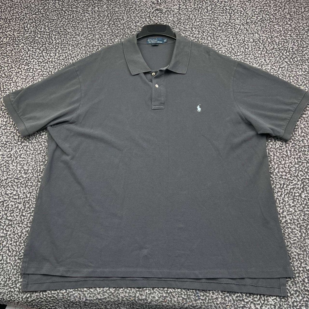 Vintage Polo Ralph Lauren Polo Shirt Men 3XB Big Black Short Sleeve Cotton